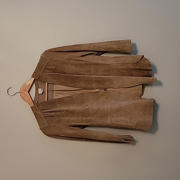 ecru Jackets & Coats Vintage Ecru 0 Suede Leather Jacket Blazer